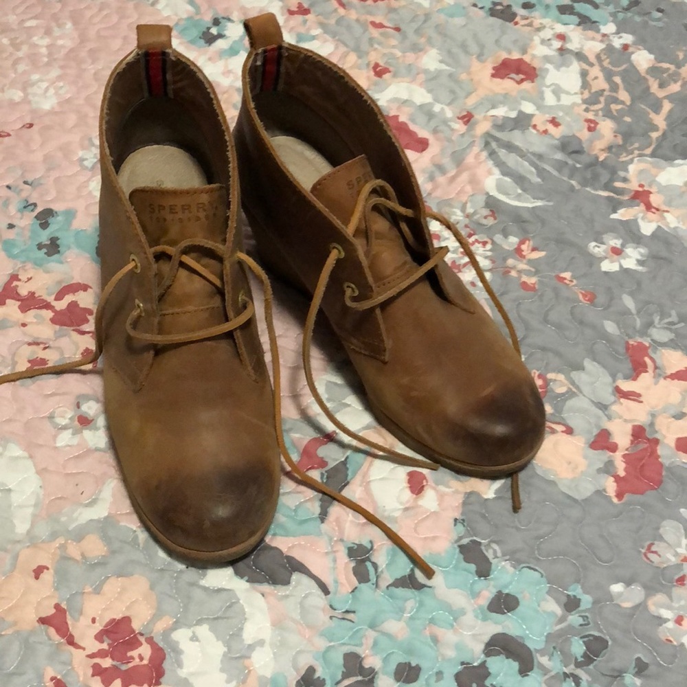 Sperry wedge booties